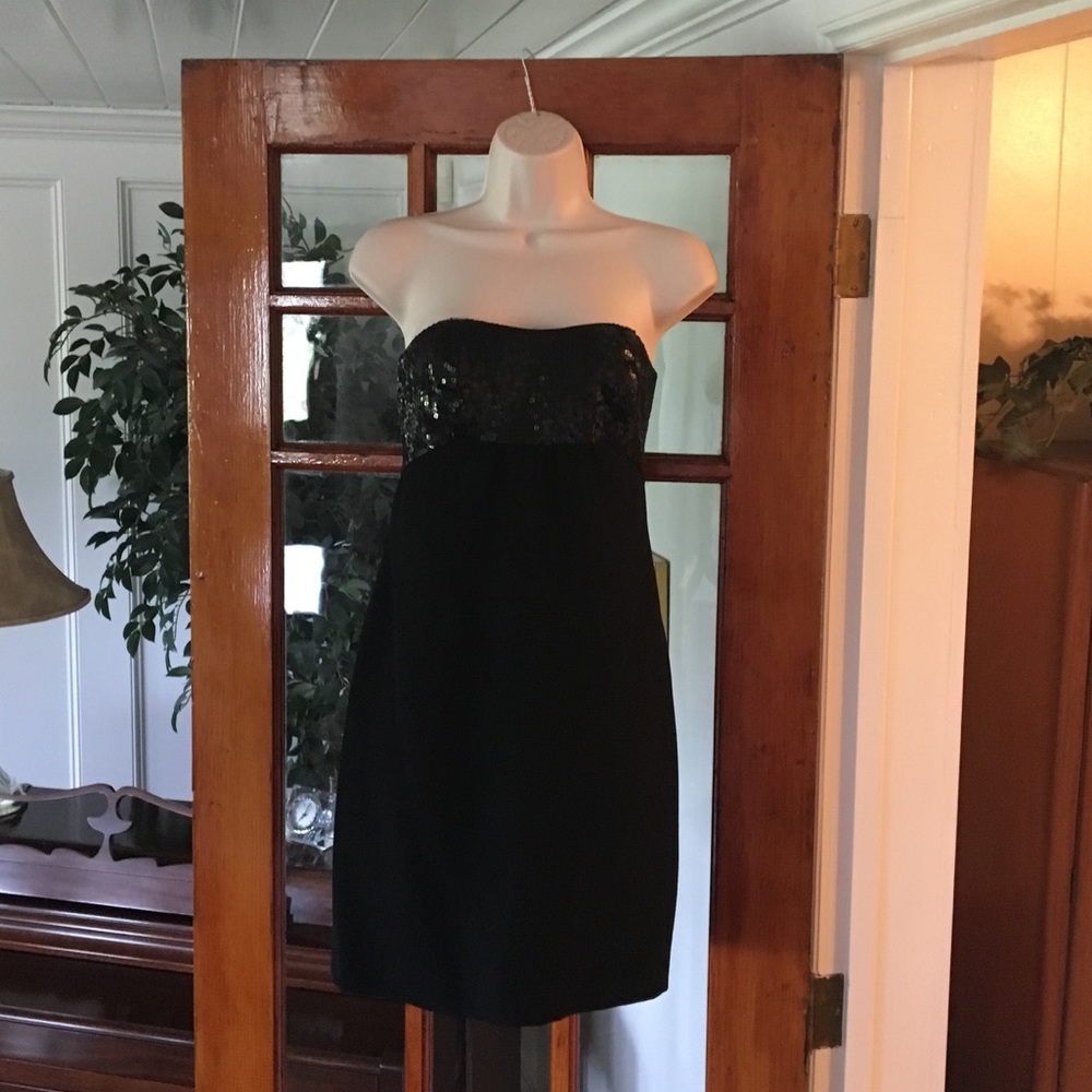 Classic black cocktail mini dress